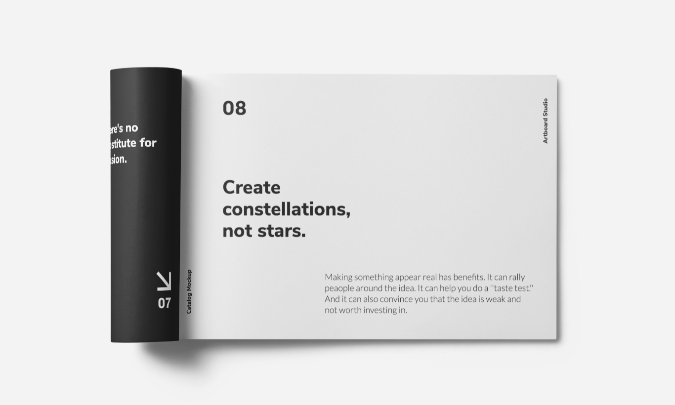 A4 landscape brochure mockup in photoshop psd format. A4 Landscape Brochure Mockup Scene