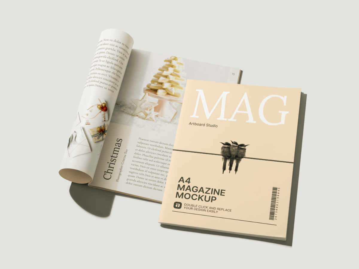 Psd magazine mockup template us a4. Perspective A4 Magazines Mockup Scene
