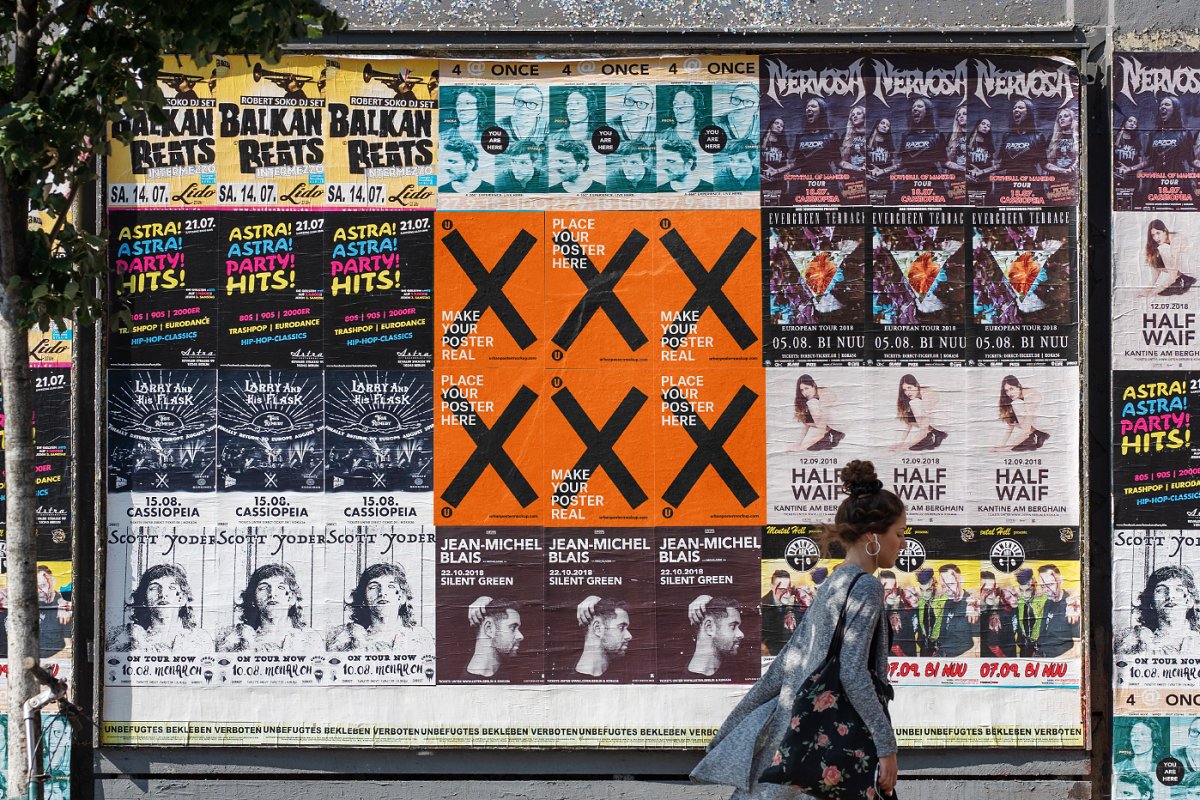 Smart objects allows you to edit the mockup very easily. 40 Urban Poster Mockup Vol 4