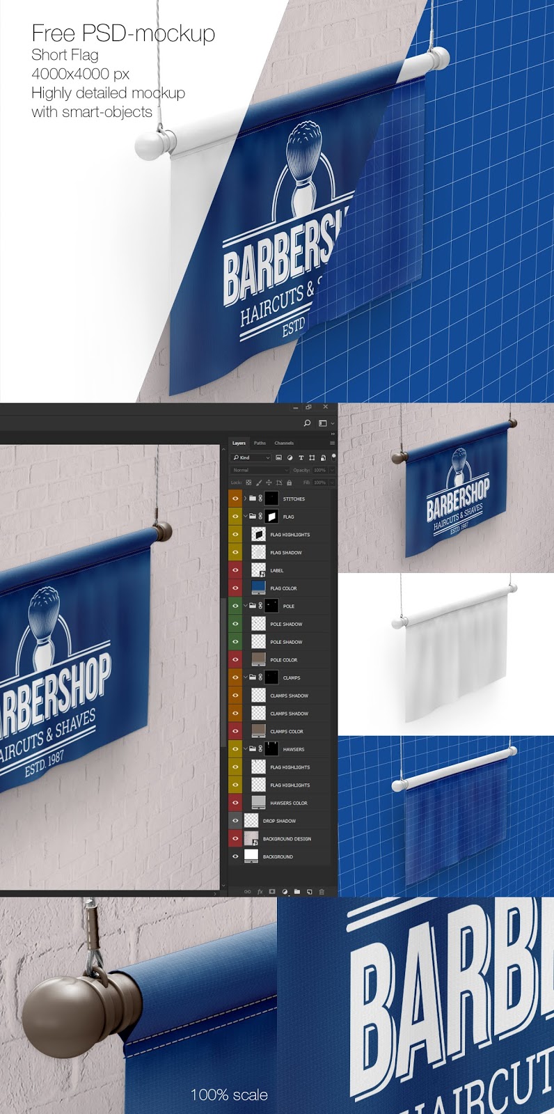 Select the smart object in the psd flag mockup and . 100 Best Flag Mockup Templates Graphic Design Resources