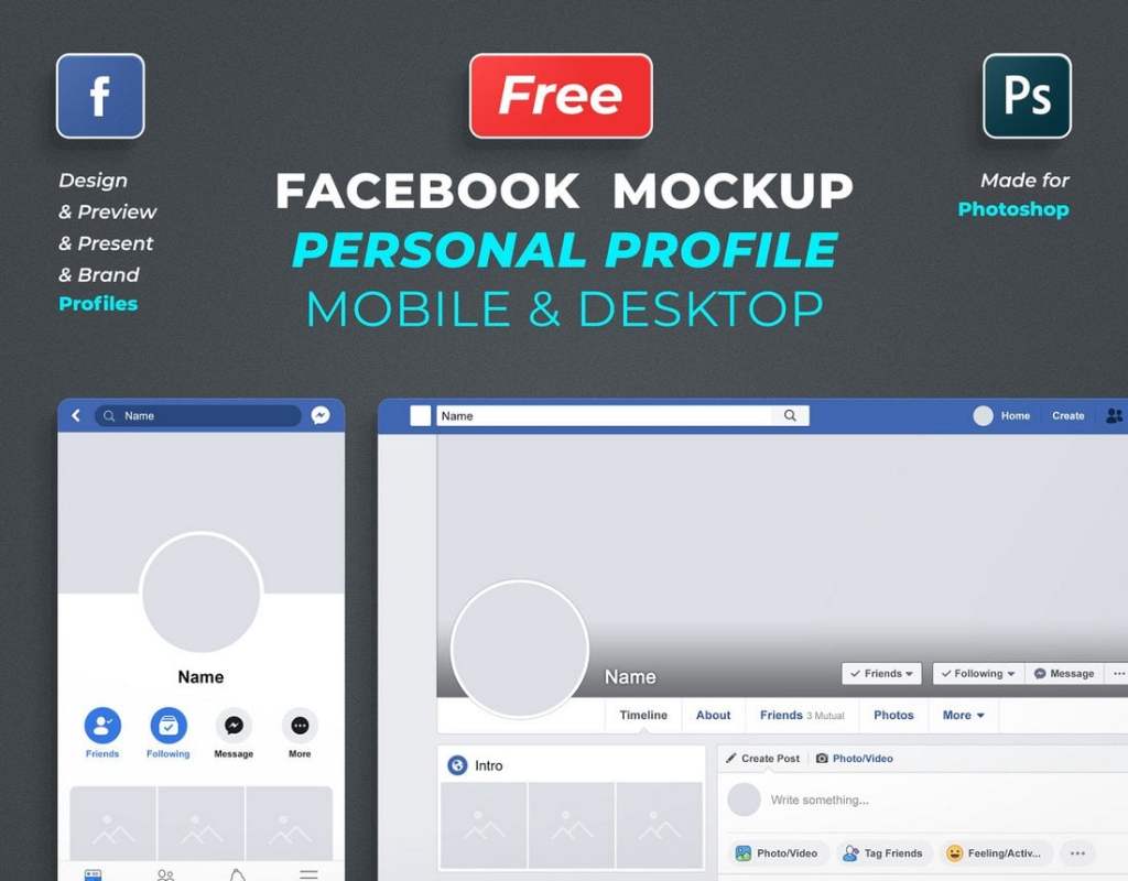 27+ Download Facebook Post Mockup Psd Free