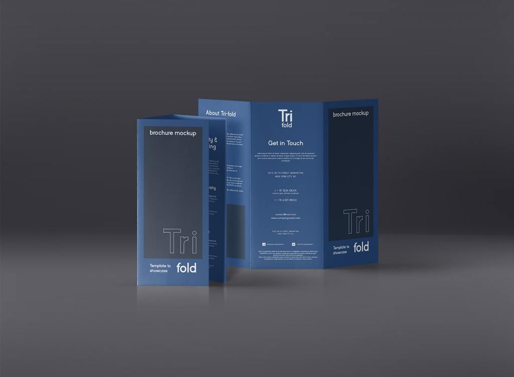 18+ Download A4 Trifold Brochure Mockup Free Psd