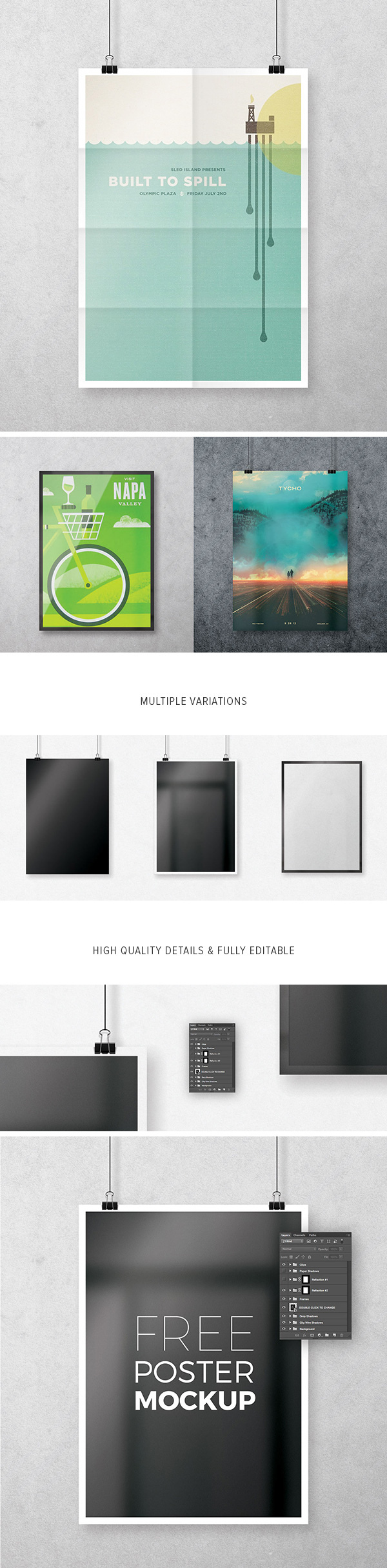 44+ Download A4 Horizontal Poster Mockup Free Psd