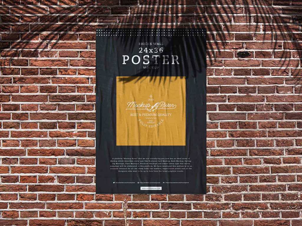 23+ Download Brick Wall Poster Mockup Free&nbsp;Psd